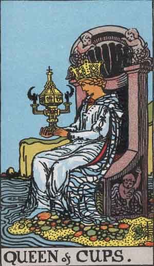 Carta Rainha de Copas no Tarot (Rider-Waite) - significado e interpretação