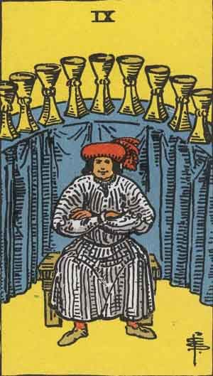 Significado da carta Nove de Copas no Tarot Carta Nove de Copas no Tarot (Rider-Waite) - significado e interpretação