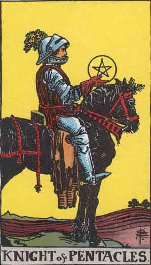 Significado da carta Cavaleiro de Ouros no Tarot Carta Cavaleiro de Ouros no Tarot (Rider-Waite) - significado e interpretação
