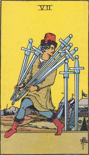 Significado da carta Sete de Espadas no Tarot Carta Sete de Espadas no Tarot (Rider-Waite) - significado e interpretação
