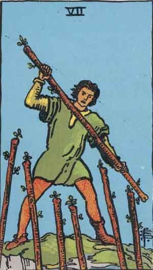 Significado da carta Sete de Paus no Tarot Carta Sete de Paus no Tarot (Rider-Waite) - significado e interpretação